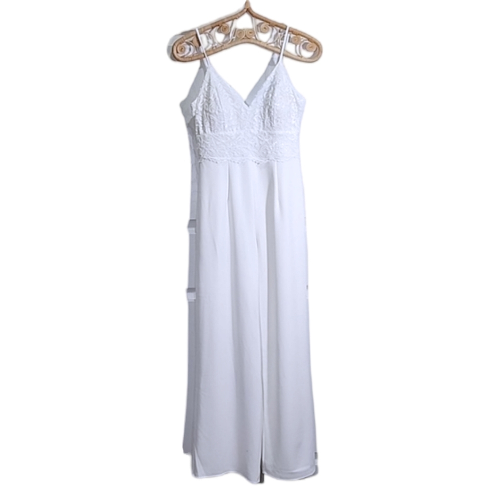 ALYA from Fancesca's white lace top jumpsuit size S